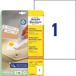 Avery-Zweckform Etikett, univerzális, eltávolítható, 210×297 mm, AVERY ZWECKFORM, 30 etikett/csomag (AYL4735REV25)