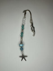  Tenger Lelke - Kézzel készült ásvány könyvjelző tengeri csillag medállal (JJKONYV37)