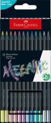 Faber-Castell Színes ceruza készlet, háromszögletű, FABER-CASTELL „Black Edition, 12 különböző metál szín (TFC116415)