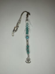  Biztos Kikötő - Kézzel készült ásvány könyvjelző horgony medállal (JJKONYV35)