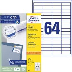 Avery-Zweckform Etikett, univerzális, 48, 5×16, 9 mm, AVERY ZWECKFORM, 6400 etikett/csomag (AY3667)