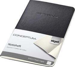 Sigel Füzet, exkluzív, A6, vonalas, 32 lap, puhafedeles, SIGEL „Conceptum, fekete (SICO865)