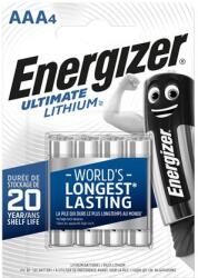 Energizer Elem, AAA mikro, 4 db, Lítium, ENERGIZER „Ultimate Lithium (EEAAA4L)