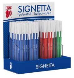 ICO Golyóstoll display, 0, 7 mm, kupakos, ICO „Signetta, 4 különböző szín (TICSID)