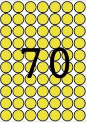 APLI Etikett, 19 mm kör, színes, A5 hordozón, APLI, sárga, 560 etikett/csomag (LCA12103) - becsiirodaker