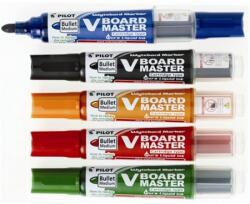 Pilot Táblamarker készlet, 2, 3 mm, kúpos, tartóval és szivaccsal, PILOT „V-Board Master, 5 különböző szín (PBMTKE)