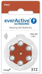 everActive ZA312 / PR41 EverActive Ultrasonic Cink-levegő hallókészülék elem 7, 9*3, 6mm