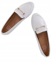  Fehér Balerina Kényelmes Papucs Öko Bőr Cipő 41-ES (E10_DM279)