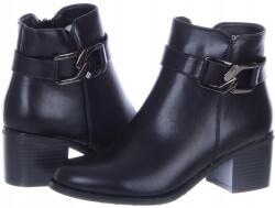 SKOTNICKI Fekete Őszi Bokacsizma Női Csattal 38-as (B-3-1365 black)