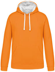 Kariban Férfi pulóver kontrasztos bélésű kapucnival, Kariban KA446, Orange/White-XL (ka446or-wh-xl)