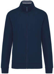 Kariban Férfi vastag cipzáras pulóver bordázott csíkos gallérral, Kariban KA456, Navy-3XL (ka456nv-3xl)