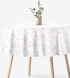 Goldea kör alakú pamut terítő - cseresznyevirágok Ø 150 cm