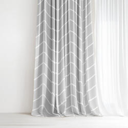 Goldea draperie 100% bumbac - zig-zag alb pe gri 240x150 cm
