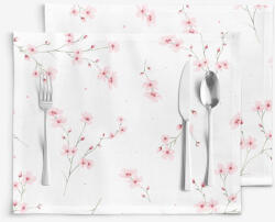 Goldea suporturi farfurii 100% bumbac - sakura înflorită - 2 buc 30 x 40 cm Fata de masa