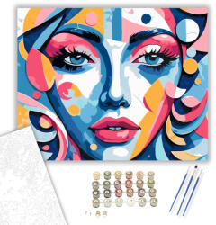 Színek Arcának Varázsa - számfestő készlet - 50×60 cm (Keretre feszítve)