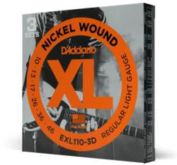 D'addario Elektromos gitár húrok D'Addario EXL110-3D Regular Light 3PACK 10-46 (EXL110-3D)