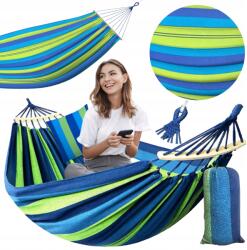 GALAXIA Kerti Függőágy Kétszemélyes Nagy Túrarúddal 2 Személyes 260x150 XXL (Hamak ogrodowy GALAXIA XXL)