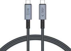 Tech-Protect Cablu pentru incarcare si transfer de date TECH-PROTECT UltraBoost Max, 2x USB Type-C, 5A, 8K, 40Gbps, PD240W, 1m, Gri (5906302308989)