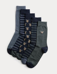 Marks & Spencer 5 бр. чорапи Cool Fresh Highland Cow Rich Cow Marks & Spencer синя Marks & Spencer | Sin | МЪЖЕ | 6-8.5
