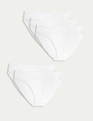 Marks & Spencer Памучни дантелени бикини с ликра, 5 пакета Marks & Spencer бяло Marks & Spencer | Byal | ЖЕНИ | 10