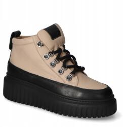 Nessi Bokacsizma Nessi 24666 Fekete+BÉZS lico 39 (NESSI24666BEŻ+CZARNY)