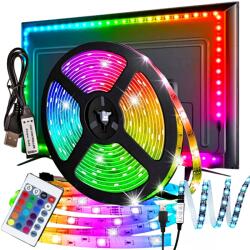  Led Szalag Neon 3m Rgb Távirányító Szett Led Vízálló Vonal Szíj Erős Usb (TAŚMA TV TELEWIZYJNA 3 M)