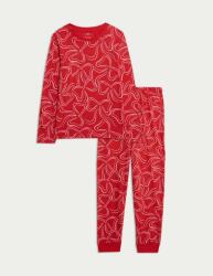Marks & Spencer Пижама от чиста памучна материя с принт с панделка (1-16 години) Marks & Spencer червена Marks & Spencer | Cherven | Момчешки | 3-4 години