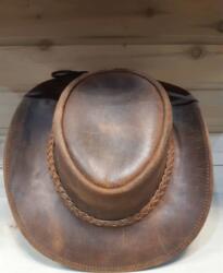 Wild West Store Pălărie Cowboy din Piele WILD WEST Cu Efect Uzat LFI-511 · Maro
