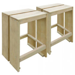 vidaXL Scaune de bar de exterior, 2 buc, lemn de pin tratat, FSC (44911)
