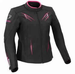 Bering Geacă Moto Damă din Piele BERING LADY BRUTALIA · Negru / Alb / Roz