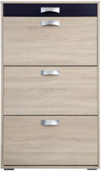 International Service Pantorfar Burg cu trei compartiment si un sertar, pal sonoma/ wenge, 80 x 26 x 140 cm Pantofar