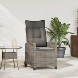 vidaXL Лежанка за градина Сив и тъмен сив 56 x 60 x 112 см полиратан (42026842)