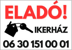 Dekory Studio Eladó ikerház tábla egyedi telefonszámmal