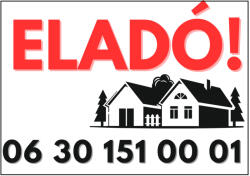 Dekory Studio Eladó ház tábla grafikával