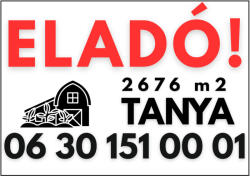 Dekory Studio Eladó tanya tábla információkkal