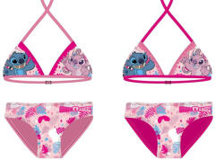 Global Licence Srl Stitch kétrészes fürdőruha kislányoknak - bikini háromszög felsőrésszel - pink - 116 (STI1011_pin_116)