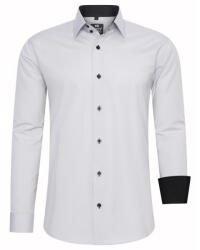 RUSTY NEAL cămașă bărbați R-44 cu mânecă lungă, slim fit Gri 4XL