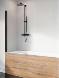 Radaway Nes Black PNJ I fekete kádparaván 90 átlátszó balos (10011090-54-01L)