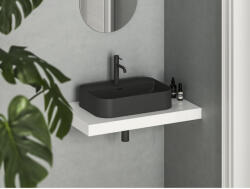 RAVAK Ceramic Slim Shelf R 55 kerámiamosdó matt fekete (XJX0D155004) - groszmann