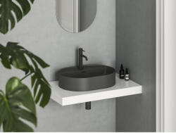 RAVAK Ceramic Slim Shelf O 55 kerámiamosdó antracit (XJX03155001) - groszmann
