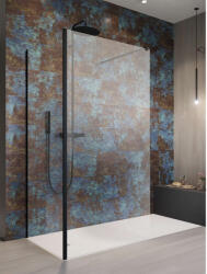 Radaway Modo New Black IV Walk-in fekete zuhanyfal 120x75 átlátszó (389624-54-01-389084-54-01)