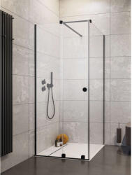 Radaway Furo Black KDJ RH szögletes fekete zuhanykabin 100x80 átlátszó balos (10104492-54-01LU-10110510-01-01-10113080-01-01)