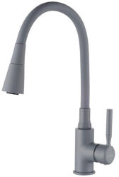 INVENA HULA PLUS konyhai csaptelep, álló, flexibilis kifolyócsővel, 2 funkciós zuhanyfej, szürke (85-P05-L)