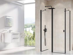 RAVAK Chrome CRV2-120 zuhanyajtó fekete+transparent (1QVG0300Z1) - groszmann
