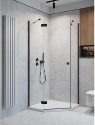 Radaway Essenza Black PTJ szögletes fekete zuhanykabin 80x90 átlátszó jobbos (1385052-01-01-1385010-54-01R)