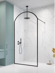 Radaway Volta Black II Frame Walk-in fekete zuhanyfal 100 átlátszó balos (10201016-54-56L)