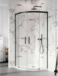 Radaway Idea Black PDD íves fekete zuhanykabin 80x90 átlátszó (387139-01-01-387150-54-01)