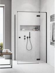 Radaway Essenza Black KDJ szögletes fekete zuhanykabin 90x90 átlátszó balos (1385044-54-01L-1384050-01-01)