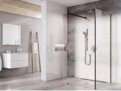 RAVAK Walk-In Corner Szett 110x80, zuhanykabin fekete+transparent (GW1CD430SZ1) - groszmann