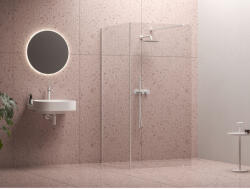 RAVAK Walk-In Corner Szett 120x90, zuhanykabin matt fehér+transparent (GW1CG7E0SZ1)